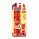Roco Food Paradise Pencil Set with Sharpener and Eraser - 12 Pieces