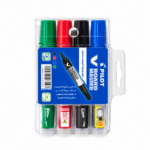 Pilot V Board Master Refillable Whiteboard Markers Set - 4 Colors