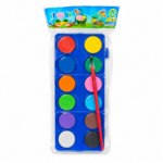 Watercolor Cake Paint Set with Brush - 12 Colors