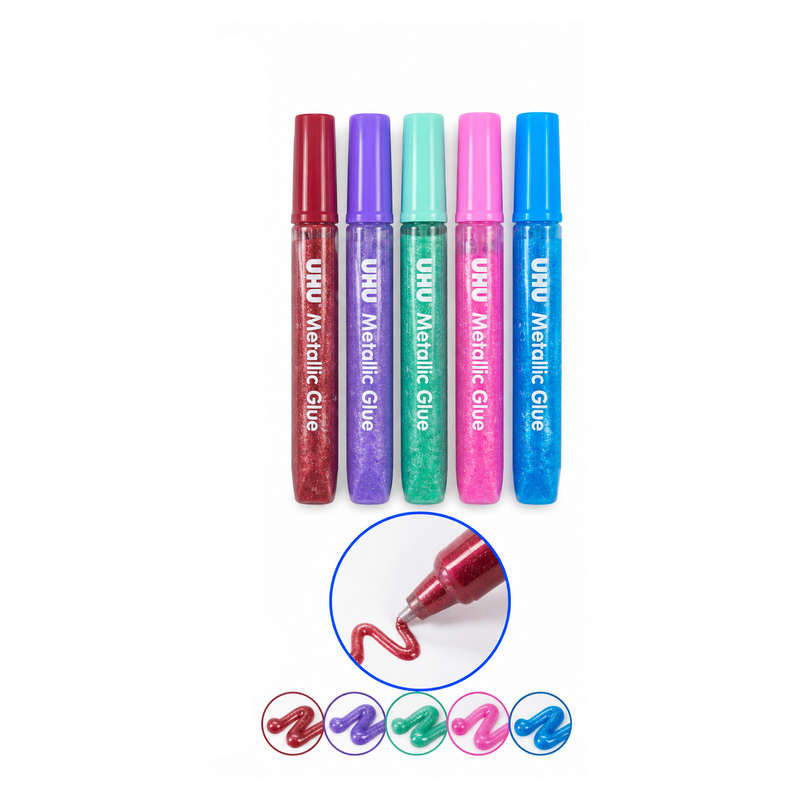 UHU Metallic Glitter Glue – 5 Assorted Colors Set