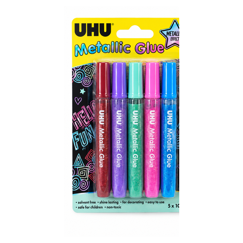 UHU Metallic Glitter Glue – 5 Assorted Colors Set